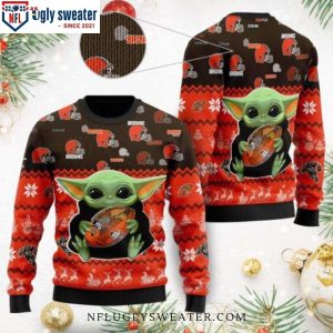 NFL Cleveland Browns Ugly Christmas Sweater – Baby Yoda Graphics