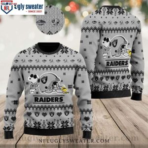 NFL Cute Snoopy Raiders Ugly Christmas Sweater – Ideal Gift For Him