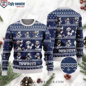 NFL Dallas Cowboys Mickey Mouse Rugby Player All Over Print Ugly Christmas Sweater, Dallas Cowboy Fan Gifts