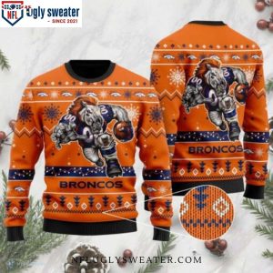 NFL Denver Broncos Mascot Graphic Ugly Christmas Sweater Unique Gift For Fans