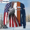 NFL Football Stadium Motifs Denver Broncos Custom Name Ugly Sweater