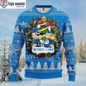 NFL Detroit Lions Ugly Christmas Sweater Snoopy Dog Graphic Edition 1