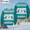 NFL Dolphins Christmas Sweater – Festive Snowman And Reindeer Design