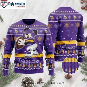 NFL Football Player Mickey Mouse Vikings Ugly Christmas Sweater