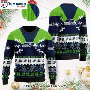 NFL Football Team Logo Seattle Seahawks Ugly Christmas Sweater