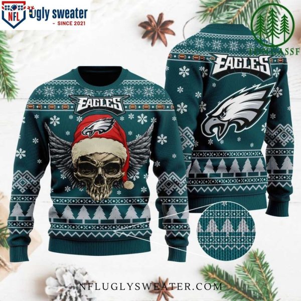 NFL Golden Skull – Philadelphia Eagles Christmas Ugly Sweater