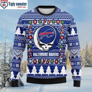 NFL Grateful Dead Skull – Buffalo Bills Ugly Christmas Sweater