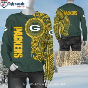 NFL Green Bay Packers Polynesian Pattern All Over Print Ugly Sweater