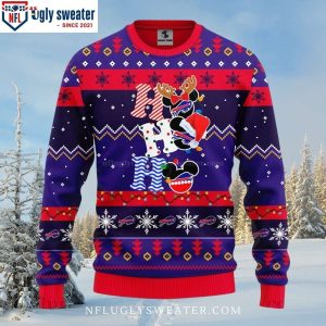 NFL Ho Ho Ho Mickey – Buffalo Bills Logo Ugly Christmas Sweater