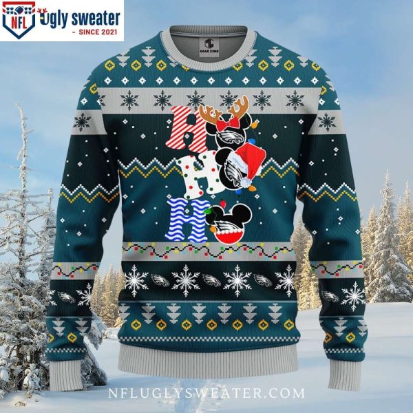 NFL Ho Ho Ho Mickey Philadelphia Eagles Christmas Ugly Sweater – Gifts For Eagles Fans