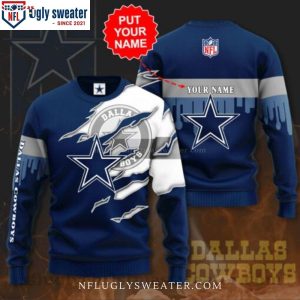 NFL Inspired Dallas Cowboys Ugly Christmas Sweater – Personalized Gift For Cowboys Fans