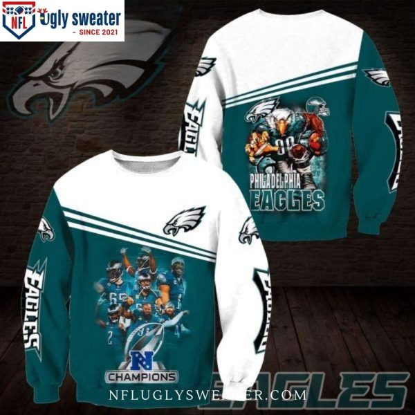 NFL Mascot – Philadelphia Eagles Football Team All Over Print Ugly Christmas Sweater