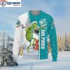 NFL Miami Dolphins Golden Skull Ugly Sweater – Unique Gift For Fans