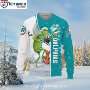 NFL Miami Dolphins Grinch And Scooby-Doo Ugly Christmas Sweater