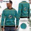 NFL Miami Dolphins Skull And Blue Rose Ugly Christmas Sweater