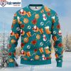 NFL Miami Dolphins Ugly Christmas Sweater – Reindeer In Winter Forest