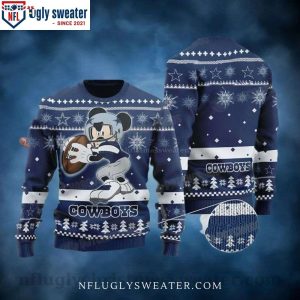 NFL Mickey Mouse Play Football – Dallas Cowboys Ugly Christmas Sweater