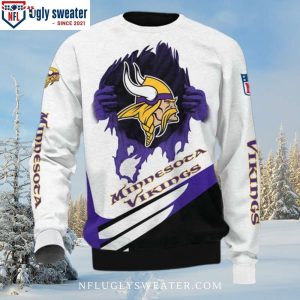 NFL Mn Vikings Ugly Sweater – Logo Print With Casual Pattern