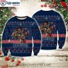 NFL New England Patriots Ugly Sweater With Avenger Navy Theme