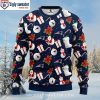 NFL Patriots Logo Print White Ugly Christmas Sweater – Custom Name Number