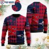 NFL Patriots Logo Print Avenger Navy Ugly Sweater – Custom Name Number