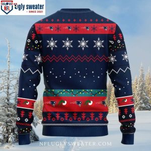 NFL Patriots Ugly Christmas Sweater Festive Grinch Design With Patriots Logo 2