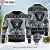 Lightning, Snowflakes and Logo Print Raiders Ugly Christmas Sweater – Ideal Gift for Fans