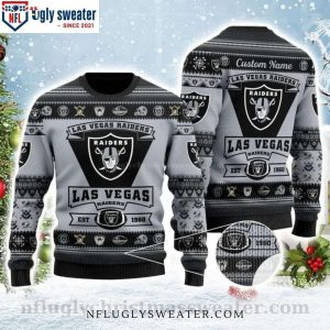 NFL Personalized Raiders Ugly Christmas Sweater – Custom Name Edition