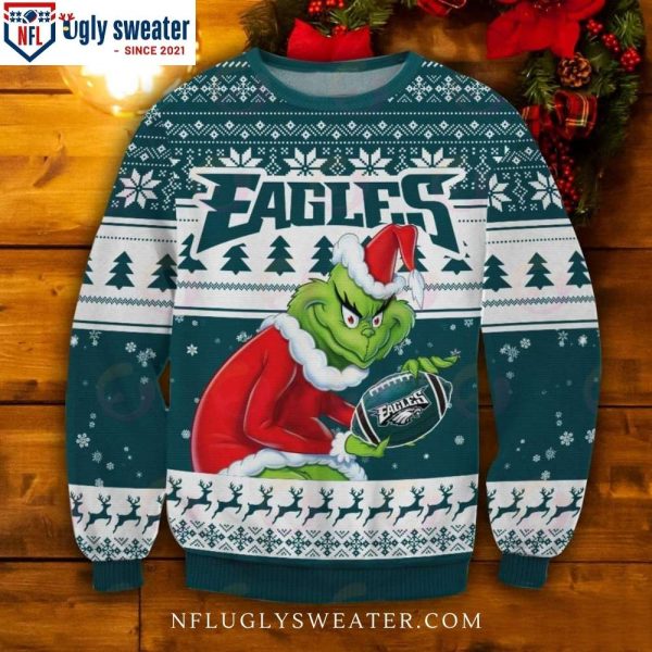 NFL Philadelphia Eagles Grinch Christmas Sweater – Gifts For Eagles Fans