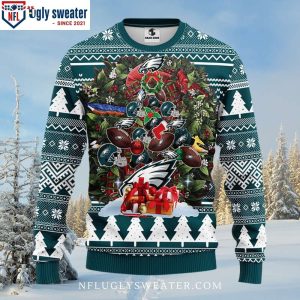 NFL Philadelphia Eagles Logo Christmas Tree Mens Eagles Christmas Sweater 1