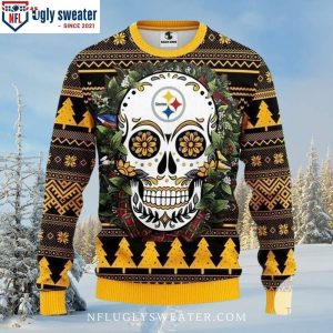 NFL PittSteelers Skull Flower – Men’s Steelers Ugly Sweater