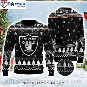 NFL Raiders Logo Print Ugly Christmas Sweater – Perfect Gift For Raiders Fan