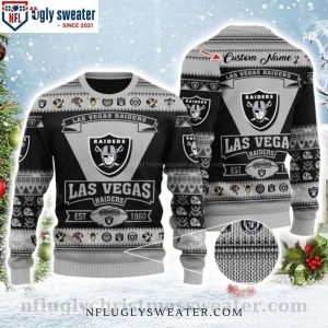 NFL Raiders Ugly Christmas Sweater – Football Design – Personalized Gift For Him