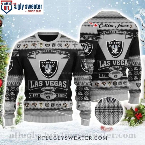 NFL Raiders Ugly Christmas Sweater – Football Design – Personalized Gift For Him