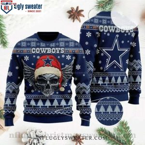 NFL Santa Skull Xmas – Dallas Cowboys Ugly Christmas Sweater