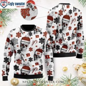 NFL Santa Skulls Symbols Cincinnati Bengals Ugly Sweater