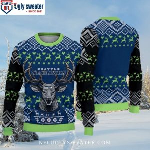 NFL Seattle Seahawks Reindeer Ugly Christmas Sweater