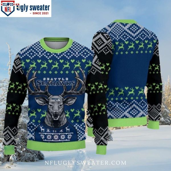 NFL Seattle Seahawks Reindeer Ugly Christmas Sweater