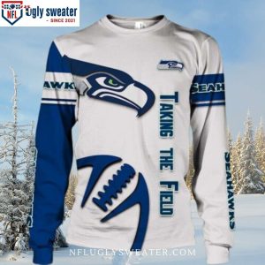 NFL Seattle Seahawks Taking The Field Ugly Christmas Sweater