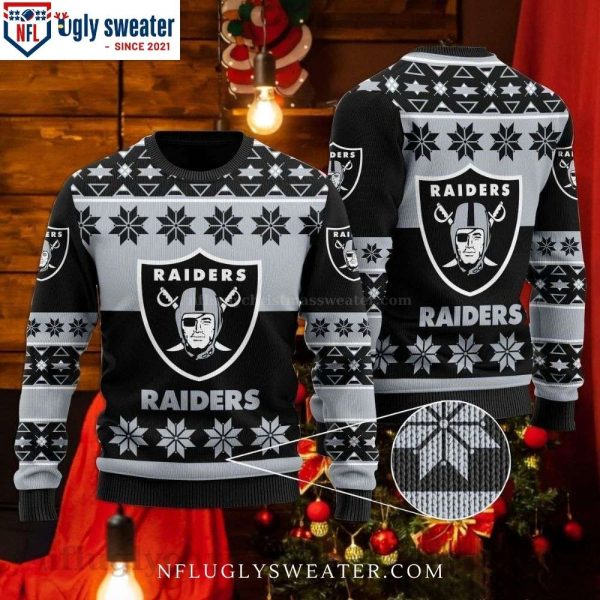 NFL Snowflakes Oakland Raiders Ugly Christmas Sweater – Unique Raiders Gifts for Him