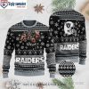 Raiders Football Team Print Ugly Christmas Sweater – Unique Raiders Gifts