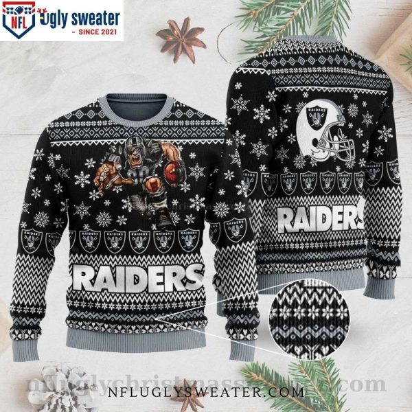 NFL Snowy Raiders Ugly Christmas Sweater – Perfect Gift For Him