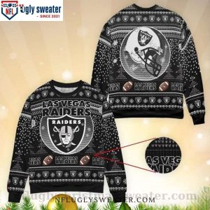 NFL Ugly Christmas Sweater With Las Vegas Raiders Logo Print – Perfect For Fans