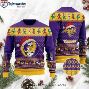 NFL Vikings Christmas Sweater – Grateful Dead Design For Him