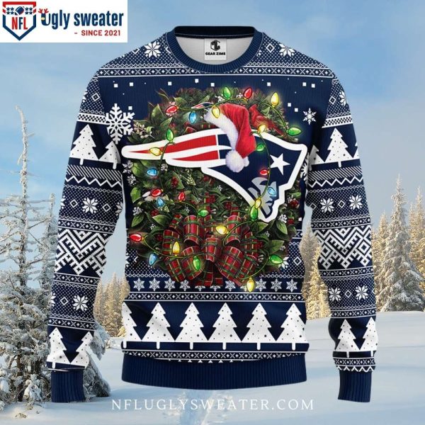 New England Patriots Laurel Wreath Christmas Sweater Unique Gift For Fans