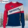 New England Patriots Logo Print Ugly Sweater – Grinch Hug Football Graphic