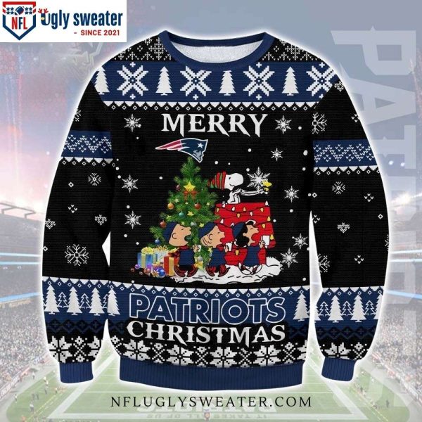 New England Patriots Peanuts Character Ugly Christmas Sweater