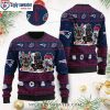 New England Patriots Stadium Motifs Custom Name Number Ugly Sweater