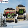 Skull With Glowing Eyes And Fleur-de-lis – New Orleans Saints Ugly Xmas Sweater