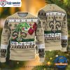 Gradient Silver And Black Swirl – New Orleans Saints Ugly Xmas Sweater